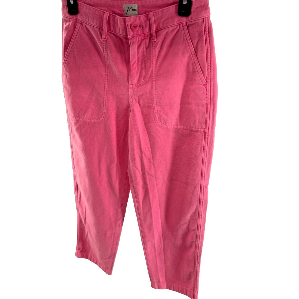 J. Crew Pink High Rise Straight Leg Cropped Chino Pants Womens Size‎ 2 28x26